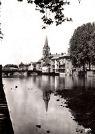 5139 Carte Postale SAINT GIRONS L'Eglise Et Le Pont Sur Le Salat    09 Ariège  (noir Et Blanc) - Saint Girons