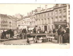 REF2530/ CP-PC Bruxelles Marché Et Place Du Sablon Animée MINT - Markets