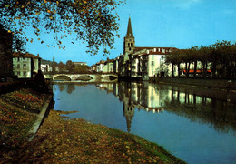 5143 Carte Postale  SAINT GIRONS L Eglise ,  Le Pont Sur Le  Salat   09 Ariège - Saint Girons