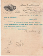 Lettre Illustrée 15/8/1912 Records GOLDSBOROUGH Distillrers Rye Whiskies BALTIMORE Etats Unis - USA