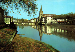 5152  Carte Postale  SAINT GIRONS  L ' Eglise  XIVe S     Le Pont  Sur Le  Salat     09 Ariège - Saint Girons