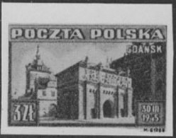 POLAND (1945) High Gate, Gdansk. Black Print. Scott No 372, Yvert No 452. - Prove & Ristampe
