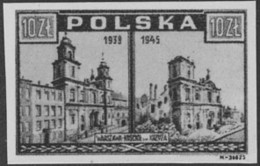 POLAND (1945) Holy Cross Church. Black Print. Scott No 379, Yvert No 460. Views Before And After WWII. - Prove & Ristampe
