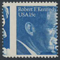 U.S.A. (1979) R. F. Kennedy. Vertical Misperforation Resulting In Kennedy's Nose Appearing On The Left. Scott No 1770 - Plaatfouten En Curiosa