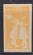 TURKEY (1955) Children Kissing. Imperforate With Red In Star Missing. Scott No RA174, Yvert No 190. - Sonstige & Ohne Zuordnung