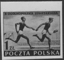 POLAND (1954) Relay Race. Black Print. Scott No 630, Yvert No 758. Spartakaiad. - Proofs & Reprints