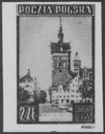 POLAND (1945) Stock Tower, Gdansk. Black Print. Scott No 371, Yvert No 451. - Prove & Ristampe