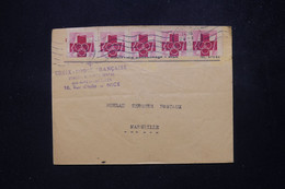 FRANCE - Vignettes Croix Rouge En Bande De 5 Sur Enveloppe Croix Rouge De Nice En 1957 Pour Marseille - L 80812 - Covers & Documents