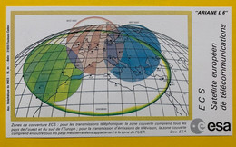 11200 - Ariane L06 Document Zone De Couverture ECS Satellite Pour Les Transmissions Télphoniques - Sonstige & Ohne Zuordnung