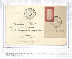 Salon De Propagande Philatélique De L' Afrique Du Nord  Lettre  Du  31  03   1938  ( Reprise De 1937 Neuf ) - Otros & Sin Clasificación