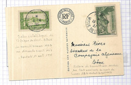 Salon De Propagande Philatélique De L' Afrique Du Nord  Lettre  Du  02 04  1938  ( Reprise Du  Musée Du Louvre  ) - Autres & Non Classés