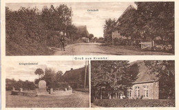 KREMBZ Bei Gadebusch Mecklenburg 3 Bildrig Kriegerdenkmal Ortseingang Mit Radfahrer 28.7.1939 Gelaufen - Gadebusch
