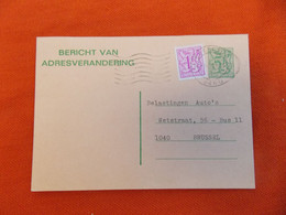 België 1981 Adreswijziging Verstuurd Uit Koksijde - Avis Changement Adresse