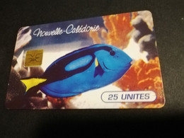 NOUVELLE CALEDONIA  CHIP CARD 25  UNITS   TROPICAL FISH BLEU    LOT 00119    ** 4180 ** - Nouvelle-Calédonie