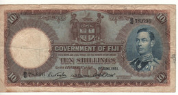 FIJI   10  Shillings   P38k   (dated 1st June 1951)   King George VI On Front - - Fidji