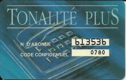 Carte D' Abonné , TONALITE PLUS De La Banque Populaire Du Centre - Disposable Credit Card