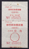 CHINA CHINE CINA SICHUAN CHONGQING POSTAL ADDED CHARGE LABELS (ACL)  0.10YUAN - Sonstige & Ohne Zuordnung