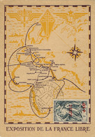 1947- Carte Postale -exposition De La France Libre  Affr. N°206 Oblit. Cachet  D'Alger - Brieven En Documenten