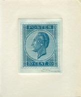 Reproduction Du 20 Centimes N°18 Sur Grand Feuillet Cartonné Avec Signature De E. Renard. - TB-. 14486 - 1865-1866 Perfil Izquierdo