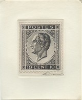 Reproduction Du 10 Centimes N°17 Sur Grand Feuillet Cartonné Avec Signature De E. Renard. - TB-. 14485 - 1865-1866 Perfil Izquierdo