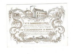 1 Carte Visite Vve F. Dammekens & Zoon Fabrikant In Suykerij Olieslagers Snuyfmalders Buiten Brusselsche Poort Gend - Porcelaine