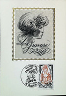 ► Métier Graveur  La Gravure Dessin Sur Soie Drawing On Silk (Versailles 1984)  Carte Maximum Card - Gravuren