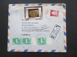 Israel 1967 Air Mail Luftpostbrief Einschreiben Haifa - München Marke Vom Rand! Rückseitig 2 Stempel. Dr. O. Robinson Ad - Lettres & Documents