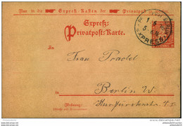 1916, BERLINER PRIVATPOST SPEDITION A.G, 10 Pfg. Expresskarte, Spät Bedarfsgebaucht. - Private & Lokale Post