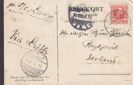 PPC Hälsning Från Kullen Sockertoppen Brotype Ia KJØBENHAVN Ø 1906 Pr. S/S 'Laura' To Björn Jönsson REYKJAVIK Iceland - Briefe U. Dokumente