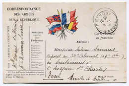 RC 19575 FRANCE 1914 CARTE DE FRANCHISE MILITAIRE FM DE CHAMOUX SAVOIE - Storia Postale