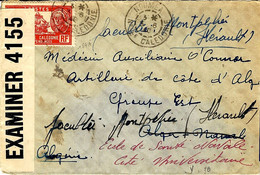 Juin 1940- Enveloppe De Nouvelle Calédonie Affr. 1 F  Pour Alger -  Censure Anglaise - Other & Unclassified