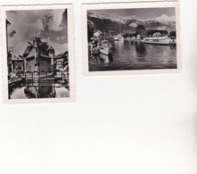 2 Reproductions Photographiques Annecy Le Port & Le Palais De L'Isle - Bateaux
