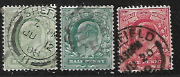 GB 1902 KEVll DEFINITIVES TRIO - Non Classés