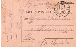 A83  - TABORI POSTA  TO   KOLOSVAR, CLUJ  APAHIDA HUNGARY/ROMANIA 1916 - WO1