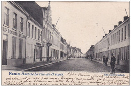 Menin Bout De La Rue De Bruges 1902 Postzegel Stempel Gysegem Menen ZELDZAAM - Menen