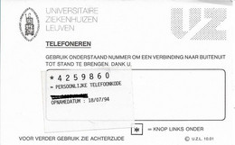 BELGIUM :  UZ Leuven Hospital Phone Card  (2) - A Identificar