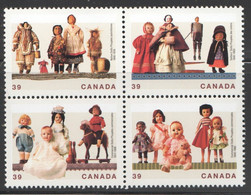 1990  Antique Dolls  Sc 1274-7   Block Of 4 Different - Andere & Zonder Classificatie