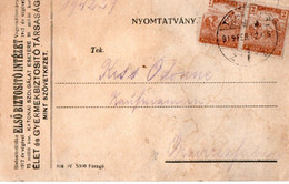 A112 - ELSO BIZTOSITO INTEZET , FIRST INSURANCE COMPANY TEMESVAR ,TIMISAORA 1918 PRIMA SOCIETATE DE ASIGURARI STAMP - Otros & Sin Clasificación