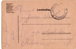 A114 -  LAIBACH LEVELEZOLAP TO APAHIDA  1WW 1917 - WO1