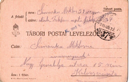 A129  -  TABORI POSTA LEVELEZOLAP INFANTERIEREGIMENT STAMP  TO KOLOSVAR CLUJ ROMANIA 1WW 1915 - 1ste Wereldoorlog (Brieven)