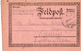 A142 -  FELPOST KORESPONDENZKARTE  STAMP  TO KOLOSVAR  ROMANIA 1WW 1916 - World War 1 Letters