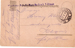 A144 -  FELPOST KORESPONDENZKARTE  STAMP  TO KOLOSVAR APAHIDA  ROMANIA 1WW 1917 - Cartas De La Primera Guerra Mundial