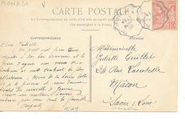 MONACO YT N° 23  Sur CPA FLY  Centenaire :  Le Boulevard CONDAMINE  Voyagée 1905  / - Lettres & Documents