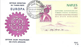RUANDA - RWANDA - EUROPA - 1er Jour 15 Avril 1967 - 2 Enveloppes - 7e Salon Etats Africains - Blocs 8 & 9 - Usados