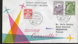 FINLAND - PRIMO VOLO - FIRST FLIGHT FINNAIR - KOBENHAVN- HELSINKI - 1.4.60 - SU BUSTA UFFICIALE - Lettres & Documents