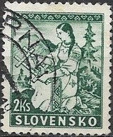 SLOVAKIA 1939 Weaving - 2k - Green FU - Oblitérés