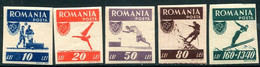ROMANIA 1946 People's Sport Imperforate MNH / **.  Michel 1000-04B - Unused Stamps