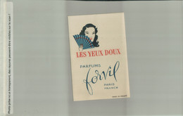 PARFUM  FORVIL  PARIS  PUBLICITE   LES YEUX DOUX   (2020 DECEMBRE 457) - Non Classés