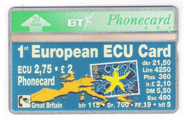 UK - BT - 1st European ECU Card - Stamp - Briefmarke - 231F - Mint - BT Buitenlandse Uitgaven