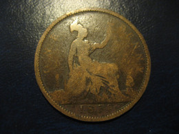 One Penny 1874 Queen Victoria Bronze Coin UK England Great Britain - Andere & Zonder Classificatie